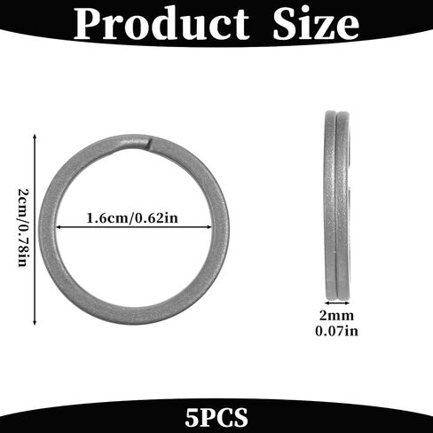 5 Pack Key Ring Titanium Split Rings Key Chain Ring Keychain Rings for Women Men Home Car Keys Portable in Saudi Arabia