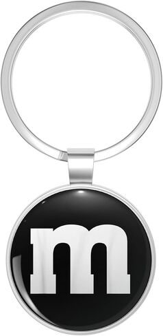 Funny Letter m Chocolate Candy Halloween Team Groups Costume Key Chain Double Sided Stainless Steel Keychain in Kuwait