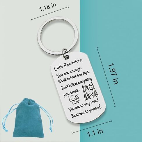 Funny Mental Health Gifts, Little Reminders Keychain, Cute Key chains,You Are Enough Key, Daily Affirmation Inspiration Uplifting Quotes, Self Love in Kuwait