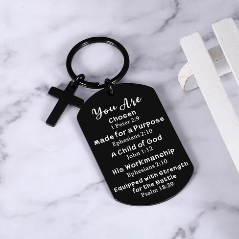 1PCS Mens Christian Keychain - Man of God Gifts, Christian Bible Verse Gift for Men, Religious Scripture Keychain for Him, Catholic Baptism Gifts for Teen Boys Teens Easter Basket Fillers for Boy Kid in Saudi Arabia