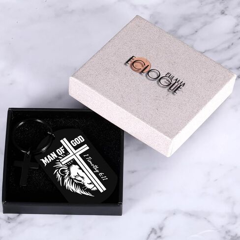 1PCS Mens Christian Keychain - Man of God Gifts, Christian Bible Verse Gift for Men, Religious Scripture Keychain for Him, Catholic Baptism Gifts for Teen Boys Teens Easter Basket Fillers for Boy Kid in Saudi Arabia