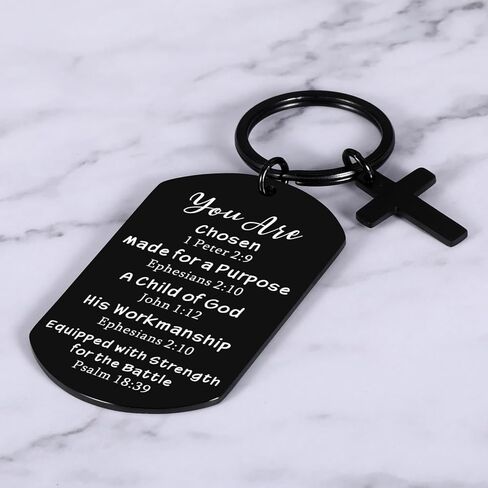 1PCS Mens Christian Keychain - Man of God Gifts, Christian Bible Verse Gift for Men, Religious Scripture Keychain for Him, Catholic Baptism Gifts for Teen Boys Teens Easter Basket Fillers for Boy Kid in Saudi Arabia
