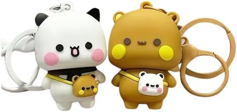 قلادة حقيبة سلسلة مفاتيح للزوجين من Yier - حلقة مفاتيح كرتونية لطيفة للأزواج، وإكسسوارات حقيبة الظهر، وهدايا لمحبي الرسوم المتحركة in Kuwait