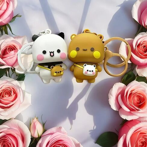 قلادة حقيبة سلسلة مفاتيح للزوجين من Yier - حلقة مفاتيح كرتونية لطيفة للأزواج، وإكسسوارات حقيبة الظهر، وهدايا لمحبي الرسوم المتحركة in Kuwait