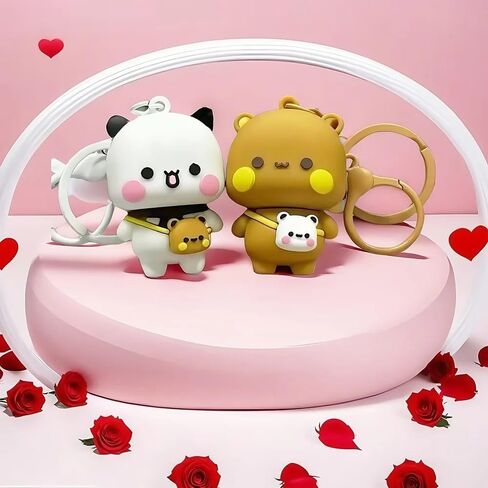 قلادة حقيبة سلسلة مفاتيح للزوجين من Yier - حلقة مفاتيح كرتونية لطيفة للأزواج، وإكسسوارات حقيبة الظهر، وهدايا لمحبي الرسوم المتحركة in Kuwait
