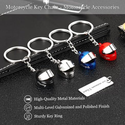 OXYEFEI Personalized Motorcycle Helmet Keychain, Custom Motorcycle Helmet Keychain Engraved with Name Gifts for Biker in Saudi Arabia