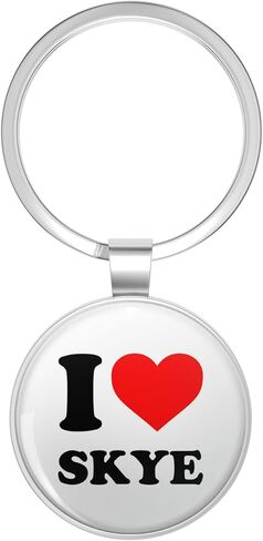 I Love SKYE Key Chain Stainless Steel Keychain with Ring in Saudi Arabia