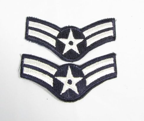 New Pair Air Force USAF 3" Airman First Class AIC Uniform Rank E3 Chevron Blue 4C1 in Saudi Arabia