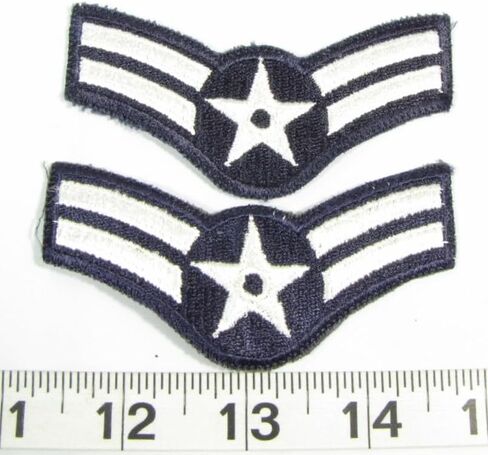 New Pair Air Force USAF 3" Airman First Class AIC Uniform Rank E3 Chevron Blue 4C1 in Saudi Arabia