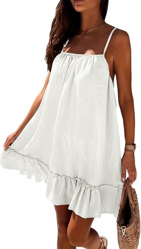 فستان نسائي قصير من Ulovmi للصيف وأشرطة سباغيتي للشاطئ in Kuwait