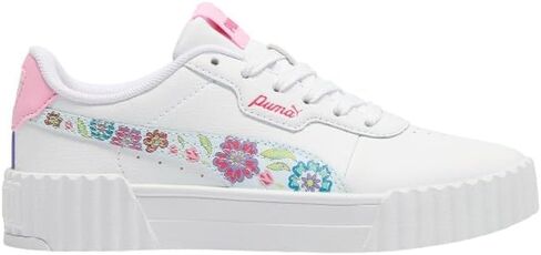 PUMA Kids Girls Carina 3.0 Flower Power Lace Up Sneakers Shoes Casual - White in Saudi Arabia