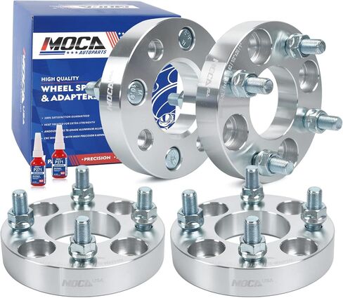MOCA 25.4mm 4x101.6 Hubcentric Wheel Spacers (62mm Bore) - 1/2" x20 Studs Compatible with EZ GO EZGO Club Car (Silver, Pack of 4) in Kuwait