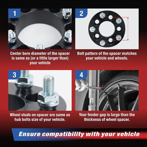 MOCA 25.4mm 4x101.6 Hubcentric Wheel Spacers (62mm Bore) - 1/2" x20 Studs Compatible with EZ GO EZGO Club Car (Silver, Pack of 4) in Kuwait