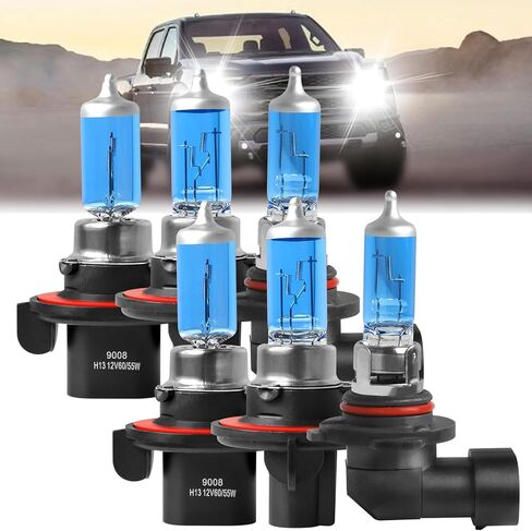 Fit For Ford F-150 F150 2015-2023 Halogen Headlight Bulbs,9005/HB3 High Beam+H11 Low Beam+9140/9145/H10 Fog Light Halogen Light Bulb Combo Replcement Bulb Kit,Bright White,Pack of 6 in Saudi Arabia