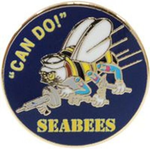 United States Navy USN Seabees Blue 1" Lapel Pin in Saudi Arabia