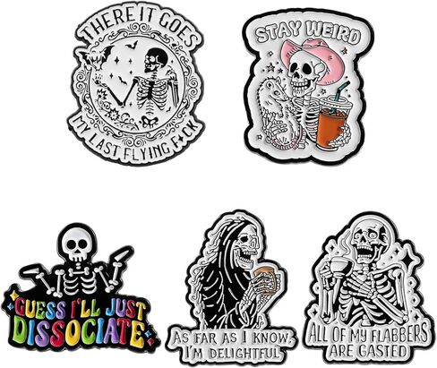 Halloween Enamel Pins, Emo Goth Punk Horror Grunge Pins for Jackets Backpacks Cap Hat, Black Decorative Stuff for Men Women in Kuwait