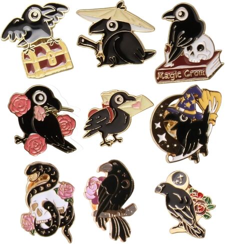 Halloween Enamel Pins, Emo Goth Punk Horror Grunge Pins for Jackets Backpacks Cap Hat, Black Decorative Stuff for Men Women in Kuwait