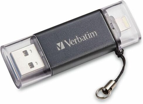 محرك أقراص فلاش Verbatim Store 'n' Go Dual USB 3.2 Gen 1 بسعة 128 جيجابايت لأجهزة Apple Lightning - جرافيت in Kuwait