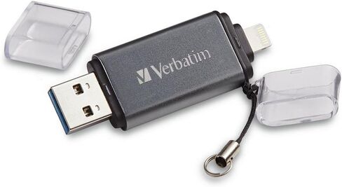Verbatim 128GB Store 'n’ Go Dual USB 3.2 Gen 1 Flash Drive for Apple Lightning Devices – Graphite in Kuwait