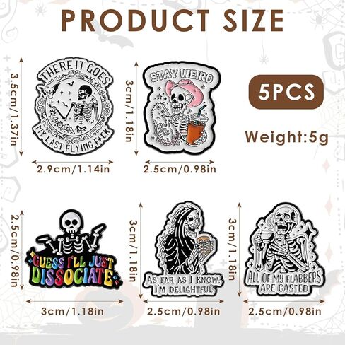 Halloween Enamel Pins, Emo Goth Punk Horror Grunge Pins for Jackets Backpacks Cap Hat, Black Decorative Stuff for Men Women in Kuwait