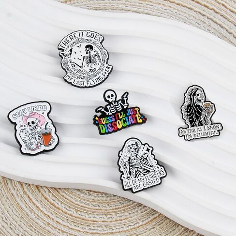 Halloween Enamel Pins, Emo Goth Punk Horror Grunge Pins for Jackets Backpacks Cap Hat, Black Decorative Stuff for Men Women in Kuwait