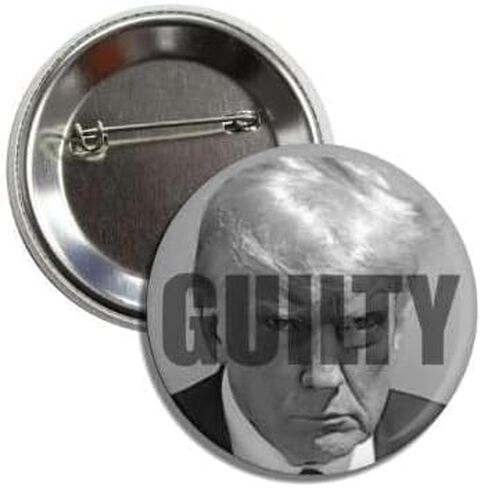 GUILTY Anti-Trump Mugshot Political Re-Elect President Joe Biden 2024 Button Badge Pin Finish the Job in Saudi Arabia