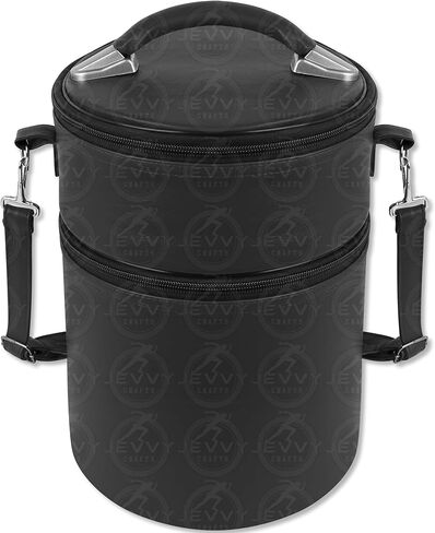 Masonic Black Dual Compartment Fez & Cap Hat Case with Shoulder Strap – Faux Leather Hard Structure Storage Box for Fez, Crown & Caps in Kuwait