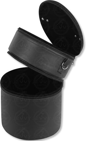 Masonic Black Dual Compartment Fez & Cap Hat Case with Shoulder Strap – Faux Leather Hard Structure Storage Box for Fez, Crown & Caps in Kuwait