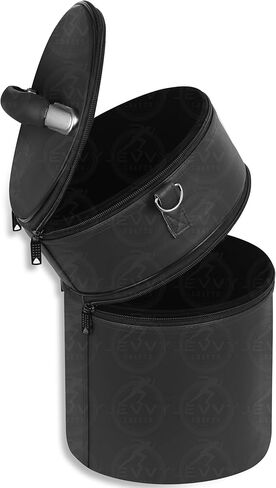 Masonic Black Dual Compartment Fez & Cap Hat Case with Shoulder Strap – Faux Leather Hard Structure Storage Box for Fez, Crown & Caps in Kuwait