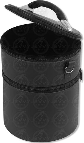 Masonic Black Dual Compartment Fez & Cap Hat Case with Shoulder Strap – Faux Leather Hard Structure Storage Box for Fez, Crown & Caps in Kuwait