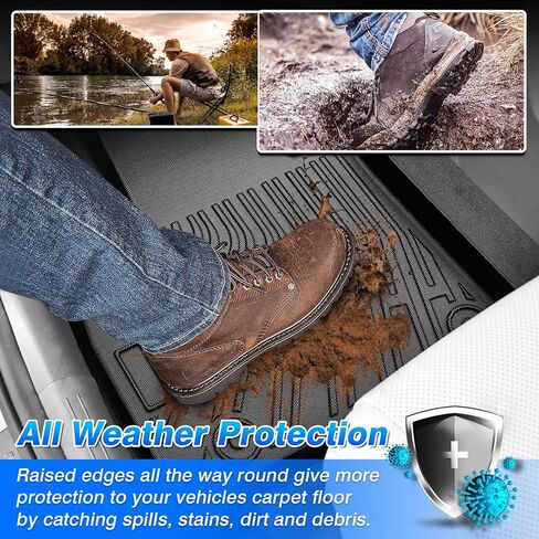 Cartist Floor Mats for Jeep Compass/Patriot 2007-2016 & Dodge Caliber 2007-2012, All Weather Cargo Liner for Compass Accessories, Heavy Duty TPE Cargo Mats, Car Accessories in Saudi Arabia