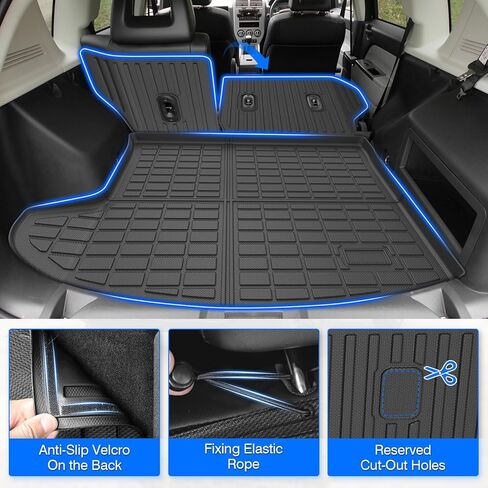 Cartist Floor Mats for Jeep Compass/Patriot 2007-2016 & Dodge Caliber 2007-2012, All Weather Cargo Liner for Compass Accessories, Heavy Duty TPE Cargo Mats, Car Accessories in Saudi Arabia