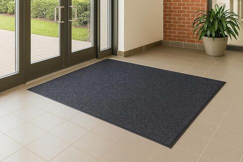 Guardian 94050830 Platinum Series Indoor Wiper Floor Mat, Rubber with Nylon Carpet, 5'x8', Grey in Kuwait