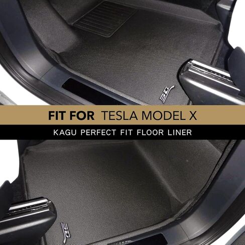 3D MAXpider Custom Fit Kagu Floor Mat (Black) Compatible with Tesla Model X 2022-2026 - R1 in Saudi Arabia