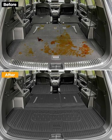 Floor Mats & Backrest & Cargo Mat for Kia Telluride 2020-2025（7&8 Seats: Full Coverage Car Liner Set, All Weather Protector Heavy Duty TPE Automotive Interior Accessories 2024 2023 2022 2021 in Kuwait