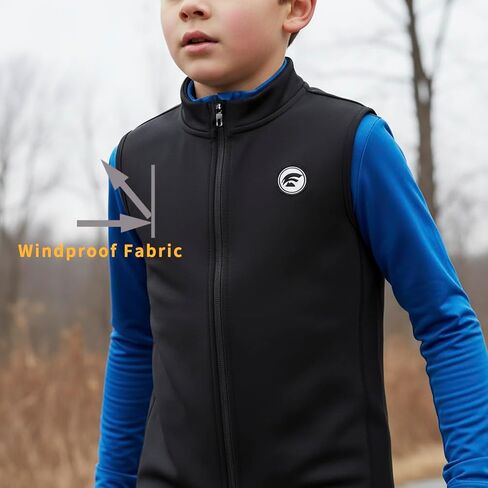Kids Softshell Vest Windproof Warm & Breathable, for Cycling, Running, Soccer, Equestrian, Golf, Kids Vest Boys in Saudi Arabia