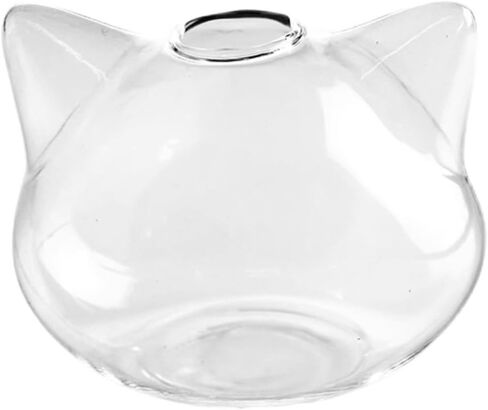 مزهريات نباتية على شكل قطة لسطح المكتب، مزهرية زجاجية صغيرة لمحطة نشر الزهور لديكور المنزل والزفاف (زجاج، قطة - 6.5 سم (ارتفاع)) in Kuwait