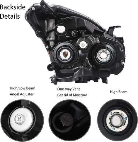 Headlights Assembly OE Style For 2008 2009 2010 2011 2012 2013 Nissan Rogue S SL SV Krom/2014 2015 Nissan Rogue Select S Replacement Halogen Headlamps Black Housing Clear Lens in Kuwait