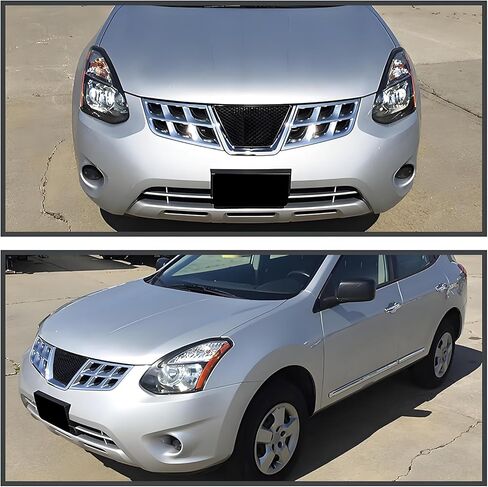 Headlights Assembly OE Style For 2008 2009 2010 2011 2012 2013 Nissan Rogue S SL SV Krom/2014 2015 Nissan Rogue Select S Replacement Halogen Headlamps Black Housing Clear Lens in Kuwait