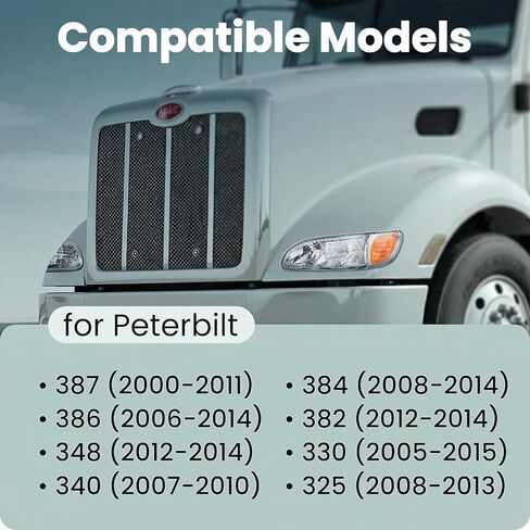 المصابيح الأمامية SEPEY لـ Peterbilt 386، مجموعة المصابيح الأمامية البديلة مع لمبة لـ 2005-2015 Peterbilt 330 335 325 384 337 340 348 382 386 387 الشاحنات، زوج (يسار ويمين) in Saudi Arabia