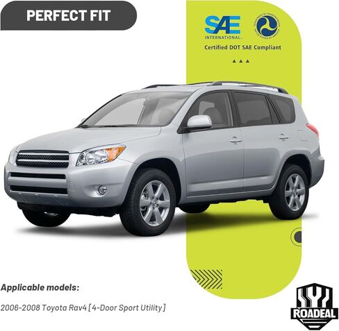 مجموعة المصابيح الأمامية ث/لمبات لـ 2006 2007 2008 تويوتا RAV4 كشافات استبدال الكروم الإسكان العنبر عاكس سائق وجانب الركاب in Kuwait