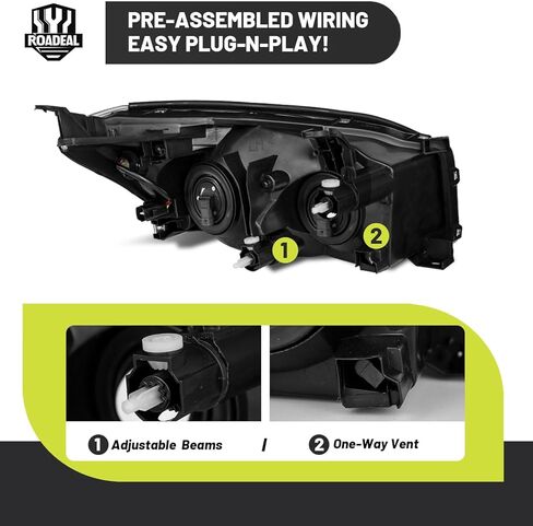 مجموعة المصابيح الأمامية ث/لمبات لـ 2006 2007 2008 تويوتا RAV4 كشافات استبدال الكروم الإسكان العنبر عاكس سائق وجانب الركاب in Kuwait