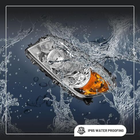 مجموعة المصابيح الأمامية ث/لمبات لـ 2006 2007 2008 تويوتا RAV4 كشافات استبدال الكروم الإسكان العنبر عاكس سائق وجانب الركاب in Kuwait