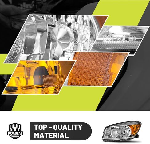 مجموعة المصابيح الأمامية ث/لمبات لـ 2006 2007 2008 تويوتا RAV4 كشافات استبدال الكروم الإسكان العنبر عاكس سائق وجانب الركاب in Kuwait