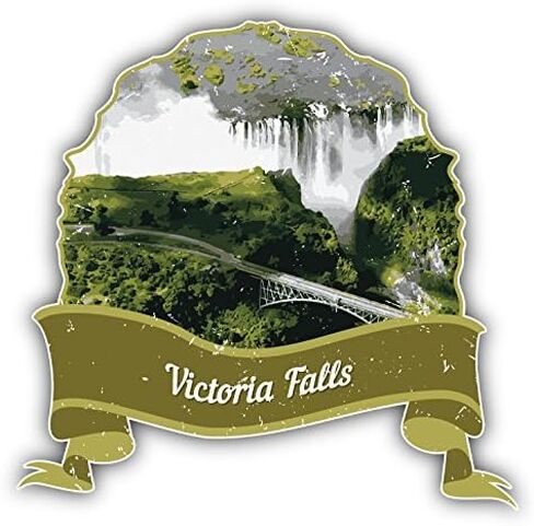 ملصق ممتص الصدمات للسيارة أثناء السفر من Victoria Falls World Landmark Grunge in Kuwait