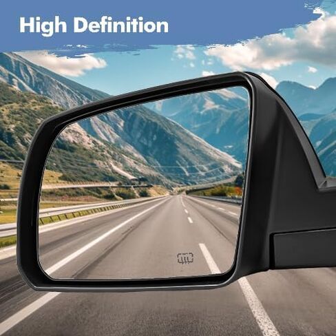 زوج تلقائي PM من 2 مرآة رؤية قابلة للطي للسائق الأيسر والجانب الأيمن للراكب، باللون الأسود المزخرف لسيارة Toyota Tundra 2007-2013 in Saudi Arabia