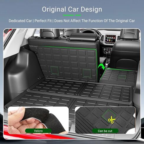 Trunk Mat Backrest Mats Compatible with 2019-2023 Jeep Cherokee Cargo Liners TPE Back Seat Protector Replacement for 2019 2020 2021 2022 2023 Jeep Cherokee Accessories (Cargo Mat+Backrest Mat) in Kuwait