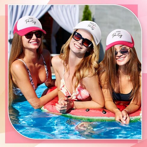 JaGely 10 Pack Funny Bachelorette Hats for Women,1 Pcs Wife of The Party Bride Hat 9 Pcs Team Bride Tribe Baseball Cap Adjustable Pink White for Bachelorette Party Decoration Accessories Favors in Saudi Arabia