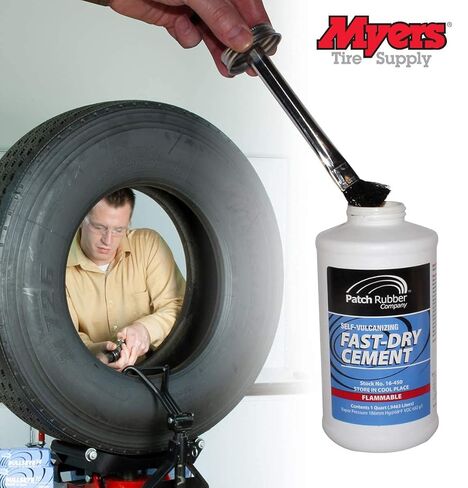 16450 Fast-Dry Self-Vulcanizing Cement, for Dual or Heat Cure Patches, Patch Plugs, Plug Stems, Bow Tie Inserts, Repair Inserts, Balance Pads on Radial or Bias Tires (1 Quart) in Saudi Arabia