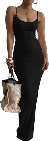 Nimsruc Women Summer Long Dress Spaghetti Strap Sexy Slim Sleeveless Bodycon Maxi Party Dresses 2026 in Saudi Arabia